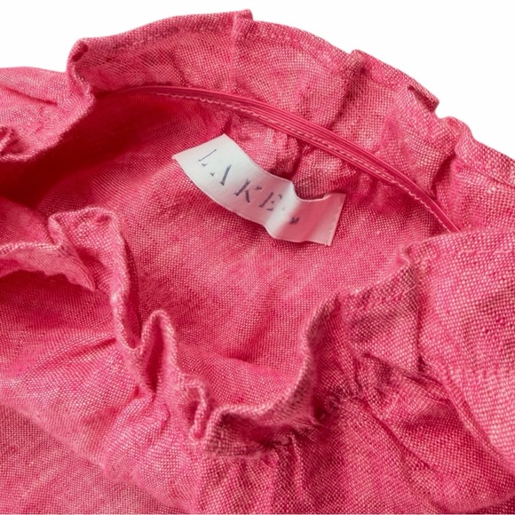 LAKE Women's One-Shoulder Milly Linen Midi Dress In Zinnia Pink In Size M - Picture 6 of 9